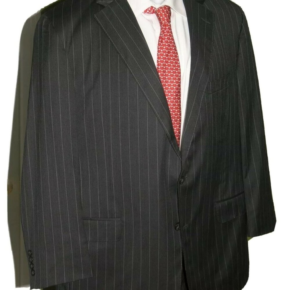 Samuelsohn Performance Loro Piana Gray Stripes Tw… - image 7